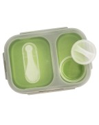 Lunch Box rétractable en silicone Eurotrail avec deux compartiments et couverts intégrés pour repas nomades