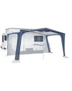 Auvent de caravane surbaissée HONFLEUR 310/340 TRIGANO installé sur caravane en camping