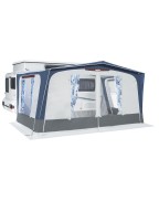 Auvent de caravane surbaissée HONFLEUR 310/340 TRIGANO installé sur caravane en camping
