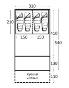 Tente Hayling 4 Poly Kampa - plan