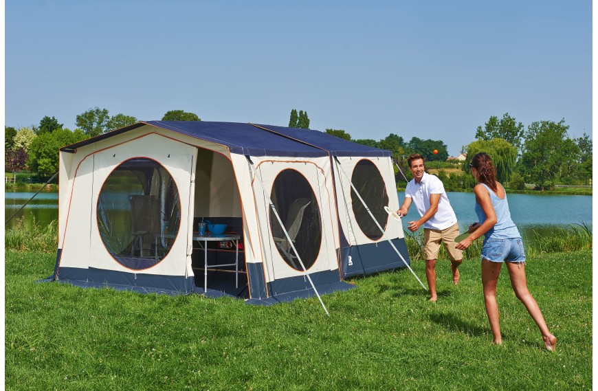 joue auvent avec tapis pour caravane pliante Solena