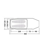 Tente de randonnée 2 places Voyager 2EX ROBENS avec porche spacieux et double-toit hydrofuge