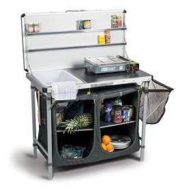 Porte réchaud camping Kampa Dometic Chieftain avec meuble cuisine pliant