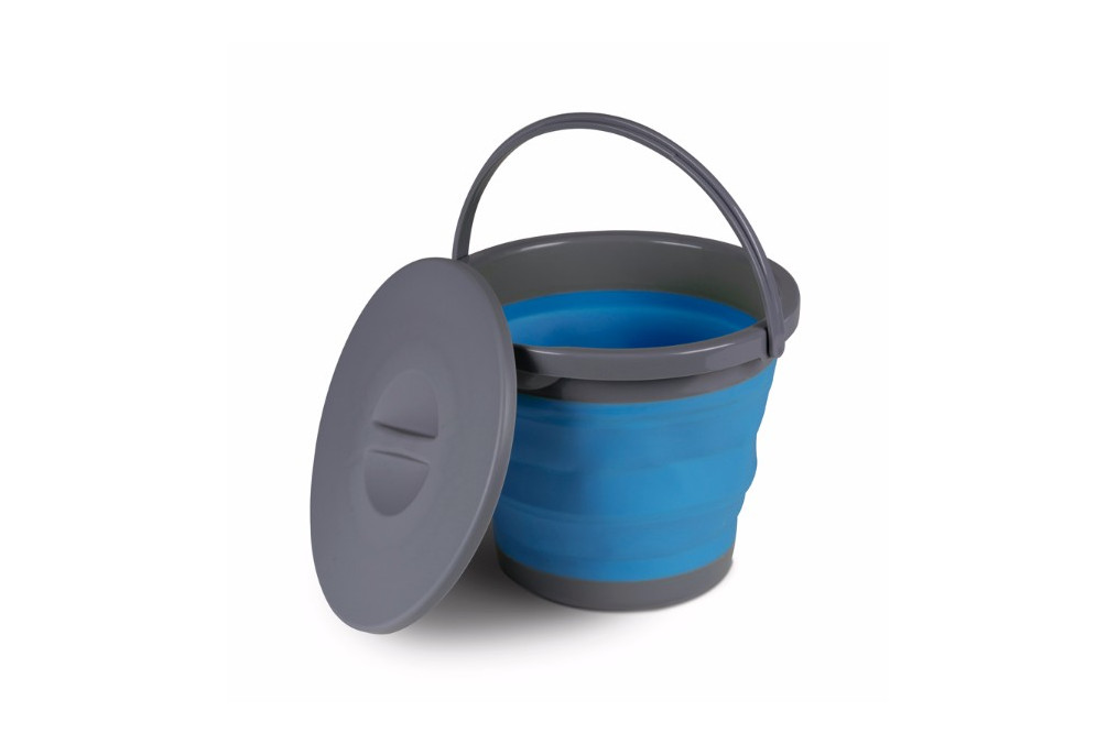 la pêche adapté pour la salle de bain design pliable 5 L, bleu le camping facile à transporter et à ranger robuste et durable Seau pliable portable bleu avec couvercle 