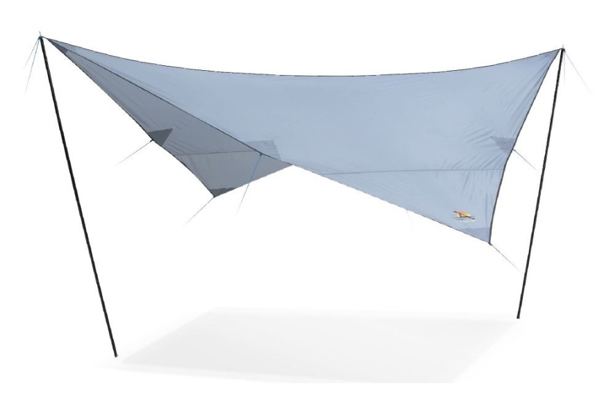 Abri tarp SHADOW polyester SAFARICA 350x350 cm avec piquets acier et haubans pour camping et plein air﻿