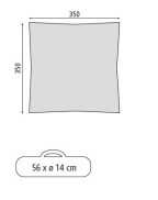 Abri tarp SHADOW polyester SAFARICA 350x350 cm avec piquets acier et haubans pour camping et plein air﻿