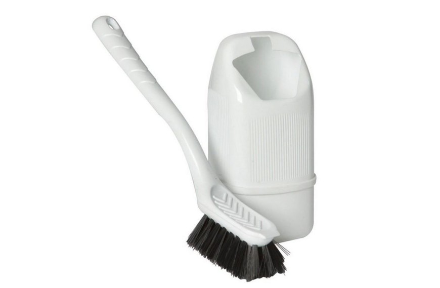 Balayette WC avec boîte de rangement Kampa Dometic pour camping-car et WC chimiques﻿