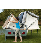 Caravane pliante CAMPLAIR S TRIGANO 4 personnes avec 2 chambres et séjour spacieux