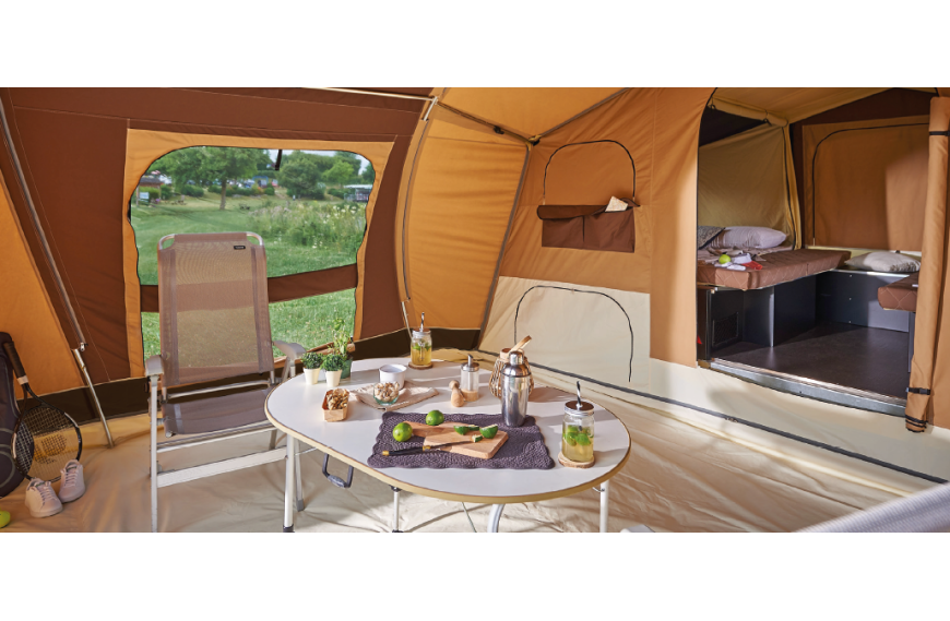Caravane pliante Safari 2.5 Raclet spacieuse et lumineuse pour camping familial