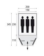 Tente de camping 3 places Cortina 200 RSTC Bardani en polycoton respirant