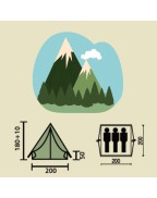 Tente canadienne Noirmoutier 3 places TRIGANO en coton respirant avec armature acier