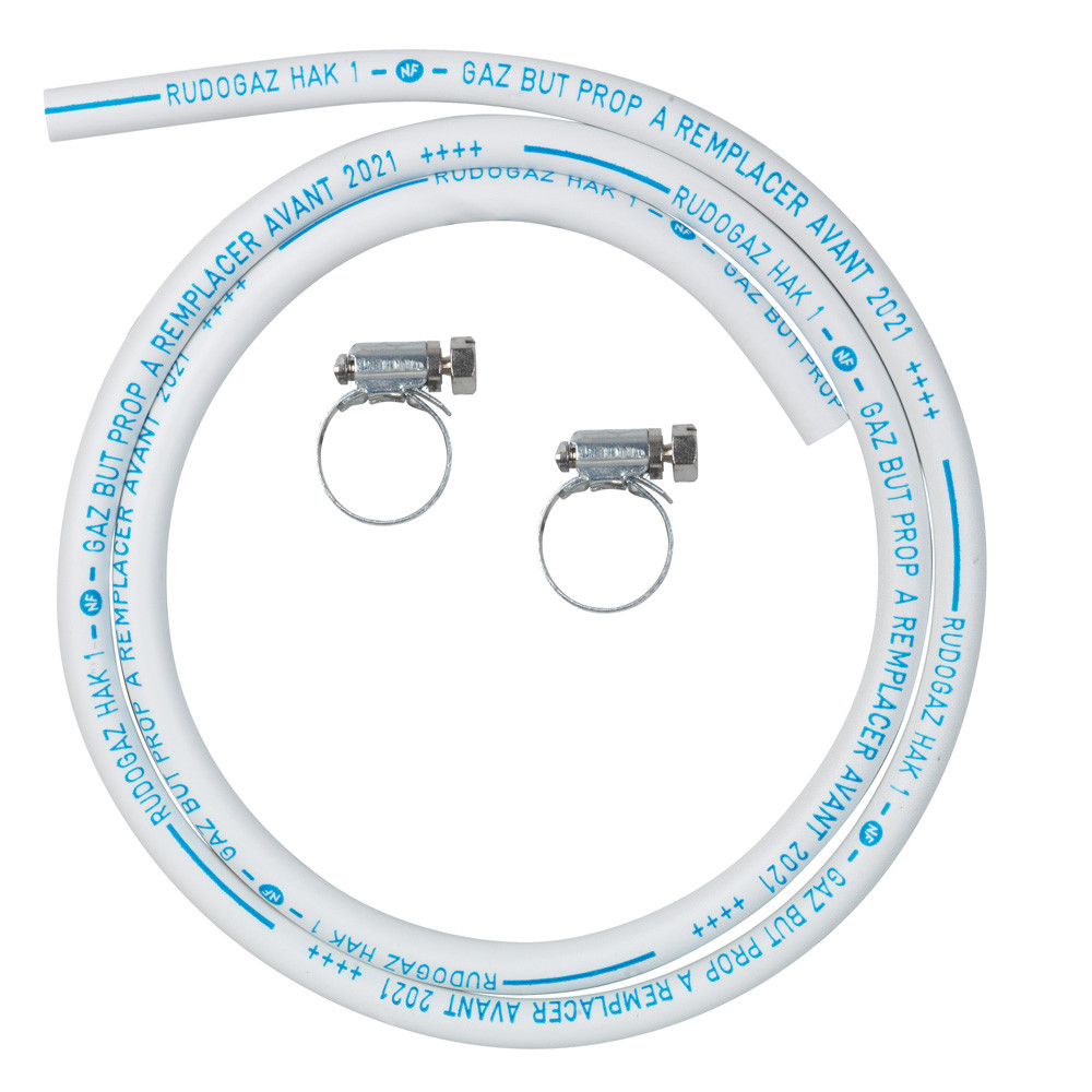 Tuyau de gaz flexible BUTANE/PROPANE 150 cm + 2 colliers de serrage
