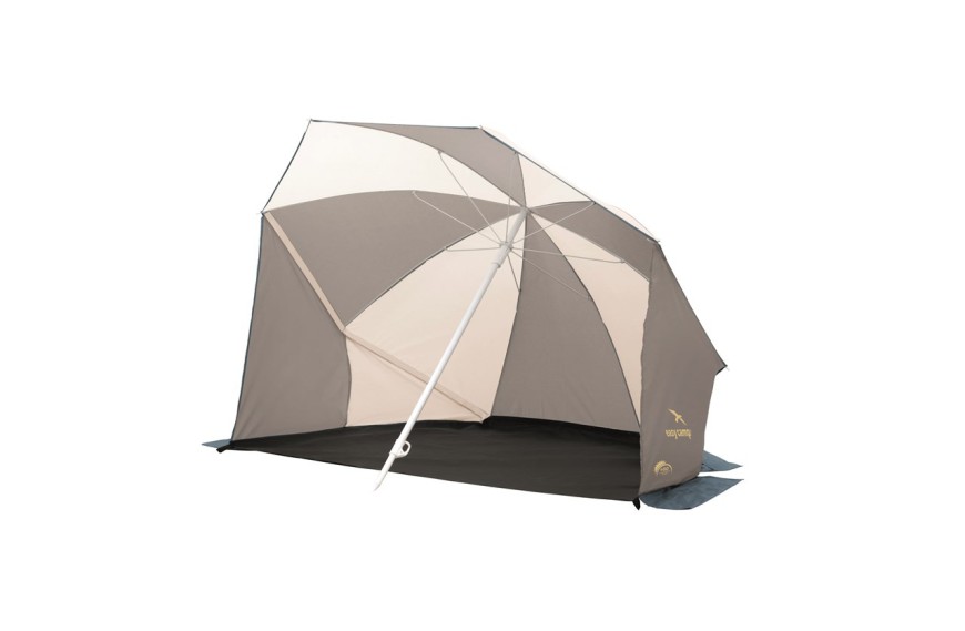 parasol de plage EASY CAMP Coast léger et anti-UV avec tapis de sol et panneaux latéraux