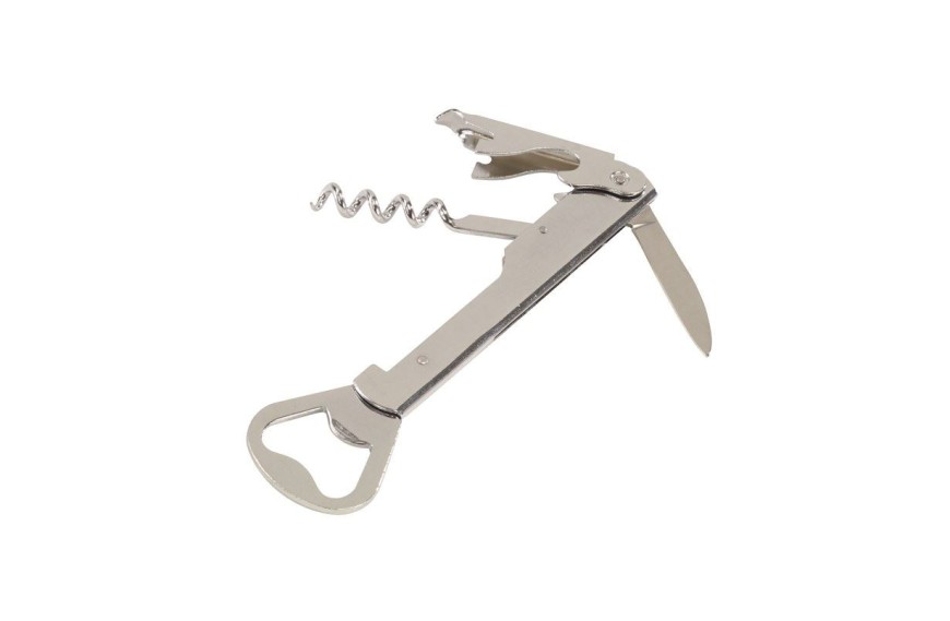 ouvre bouteille multifonction EASY CAMP avec couteau, tire-bouchon et levier pour camping et randonnée