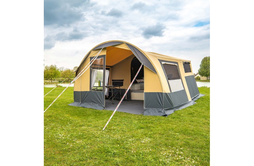 Caravane pliante CAMPLAIR S TRIGANO 4 personnes avec 2 chambres et séjour spacieux