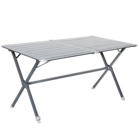 Table de camping à clayettes TRIGANO 140 x 80 cm pour 6 personnes, aluminium robuste et pieds réglables﻿