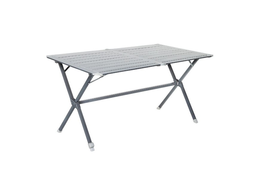 Table de camping à clayettes TRIGANO 140 x 80 cm pour 6 personnes, aluminium robuste et pieds réglables﻿