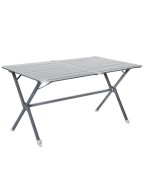 Table de camping à clayettes TRIGANO 140 x 80 cm pour 6 personnes, aluminium robuste et pieds réglables﻿