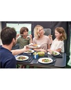 Table camping PREMIUM TRIGANO pliable avec plateau bois stratifié﻿