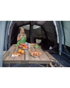 Table de camping pliante avec bancs bois flotté 4 places TRIGANO﻿