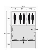 Tente de camping SPITFIRE 400 XL RSTC BARDANI pour 5 personnes avec auvent et ventilation Air Vent