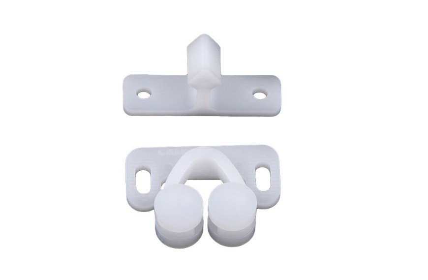 Loqueteau à roulette plastique blanc