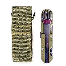 Couteau multifonction bivouac inox CAO avec couverts détachables pour camping et randonnée