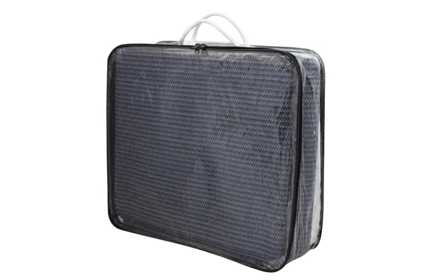 Tapis de sol vinyle EUROTRAIL 300 x 400 cm bleu et gris pour tente ou auvent, respirant et résistant aux UV