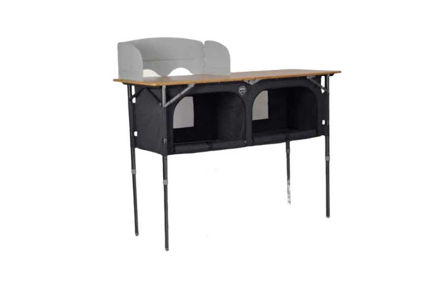 Meuble porte réchaud bambou avec pare-vent 140 x 55 x 95 - DEFA