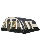 Caravane pliante Jamet Air TRIGANO avec auvent gonflable installée en camping