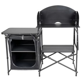 Porte réchaud LEVANTO BARDANI avec rangements et pare-vent pour cuisine de camping
