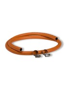 Tuyau de gaz flexible orange 150 cm DWS avec colliers pour butane et propane