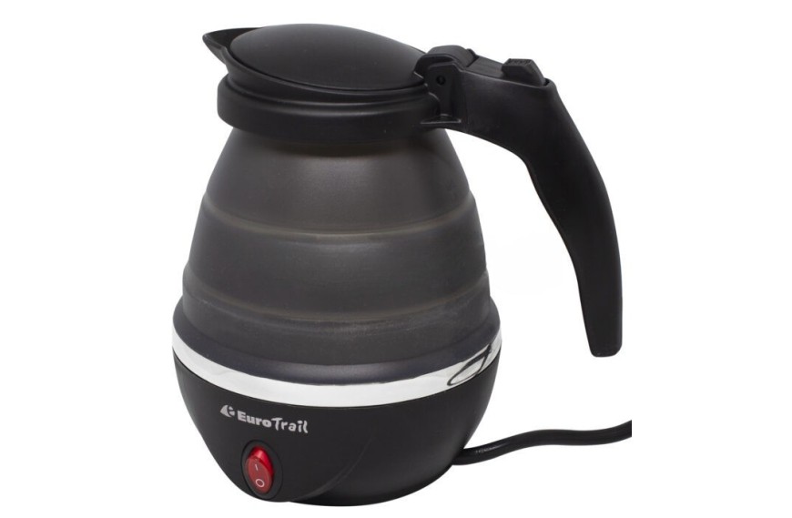 Bouilloire pliante EUROTRAIL 0,8 L en silicone, compacte et électrique 220V pour camping