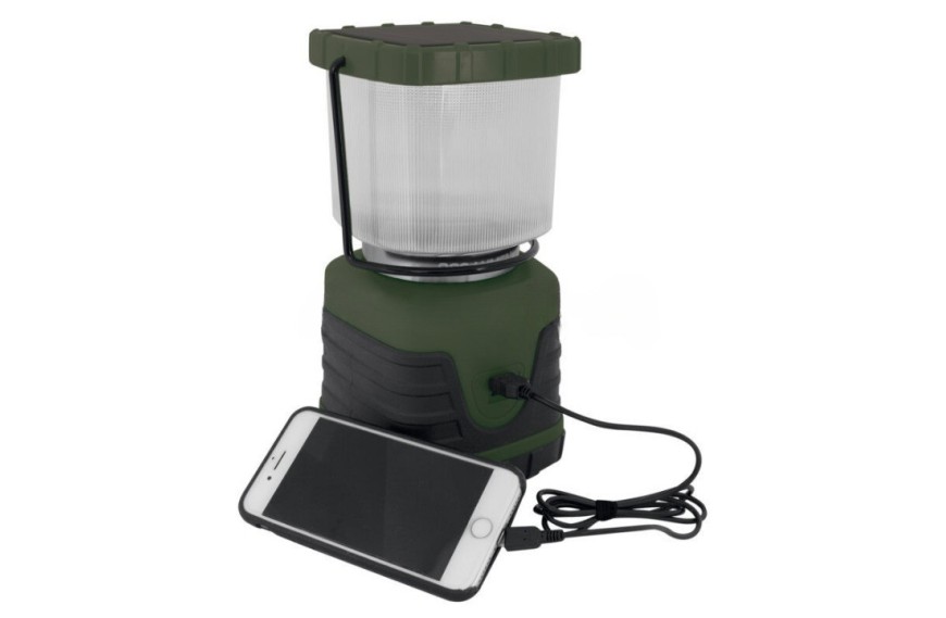 lampe nomade rechargeable solaire et USB 600 lumens EUROTRAIL pour éclairage de camping