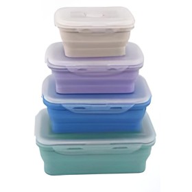 Lot de 4 boites alimentaires rétractables et hermétiques