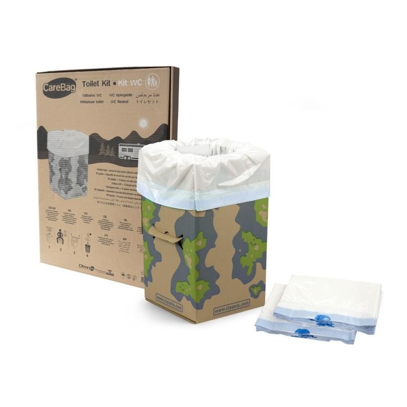 KIT toilette sèche pliable en carton + 12 sacs CAREBAG® - Latour