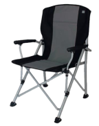 Fauteuil de camping pliant CALDARO Eurotrail, dossier haut et assise confortable, chaise robuste pour camping et extérieur