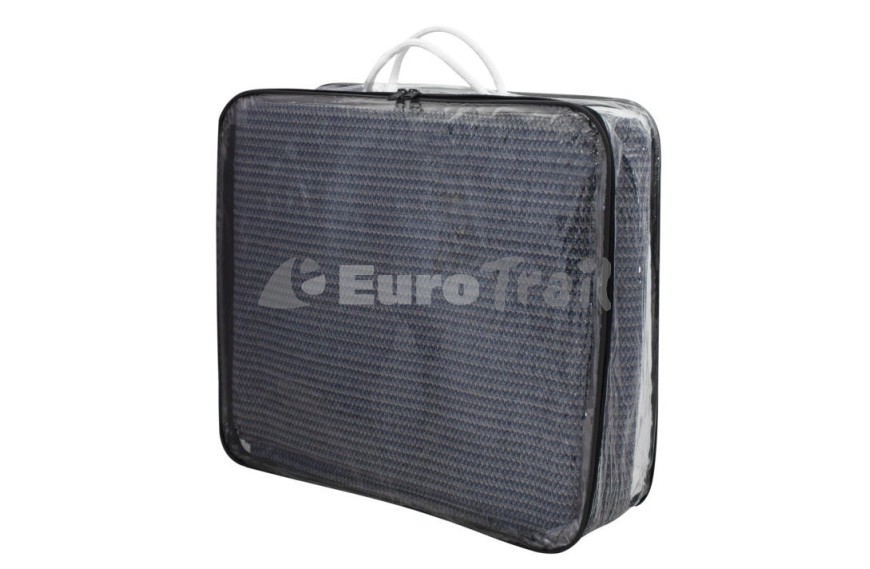 Tapis de sol Eurotrail 600x300 cm en vinyle bleu/gris, respirant, antidérapant et résistant aux UV pour camping