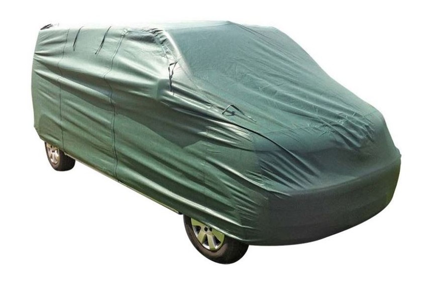 Bâche Voiture Extérieur Compatible Avec VW T5 T6, Poids 5KG, Luxe Doublure En Coton 300D Housse Pour Auto Voiture Exterieur Résistant à L'eau Aux UV Avec Fermeture éclair De Porte Latérale