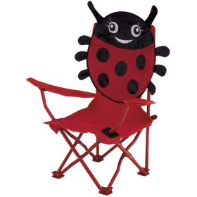 Chaise pliante enfant motif coccinelle Eurotrail avec sac de transport