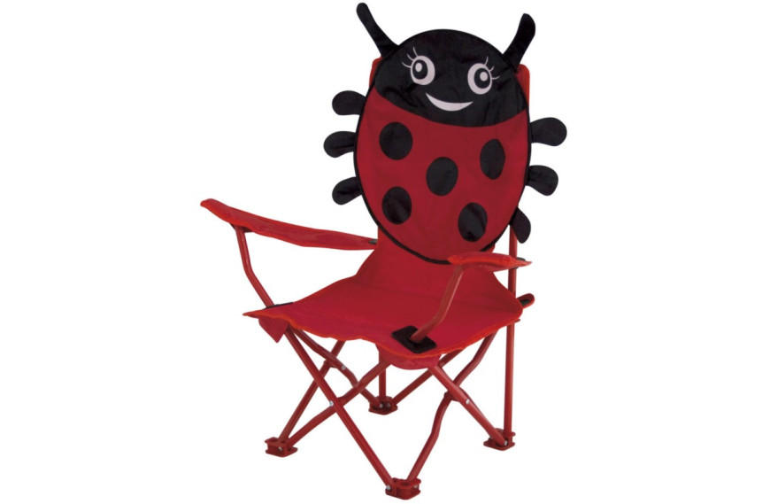 Chaise pliante enfant motif coccinelle Eurotrail avec sac de transport