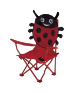 Chaise pliante enfant motif coccinelle Eurotrail avec sac de transport