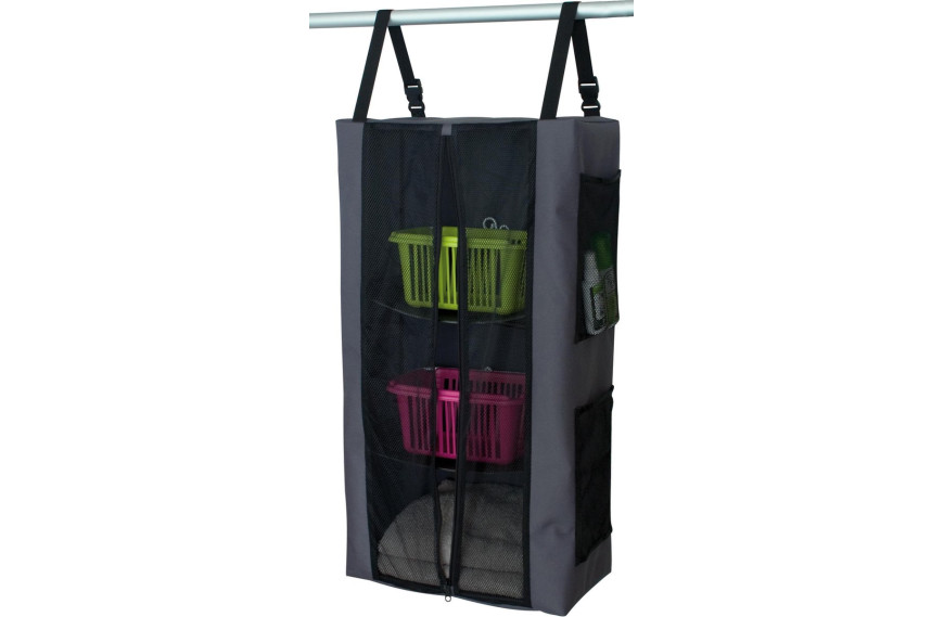 Armoire suspendue à 3 étagères EUROTRAIL en polyester gris foncé pour auvent de camping