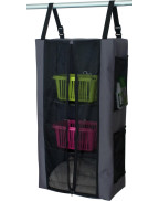 Armoire suspendue à 3 étagères EUROTRAIL en polyester gris foncé pour auvent de camping