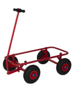 Chariot de plage wagon Eurotrail avec panneaux bois et roues pneumatiques