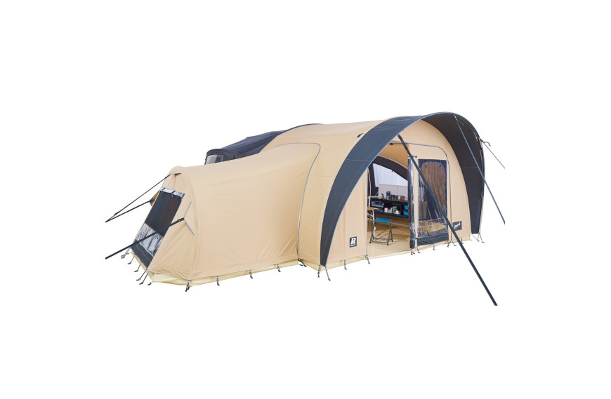 Chambre annexe à armature SEQUOIA TRIGANO installée sur auvent de caravane pliante﻿