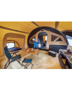 Chambre annexe à armature SEQUOIA TRIGANO installée sur auvent de caravane pliante﻿