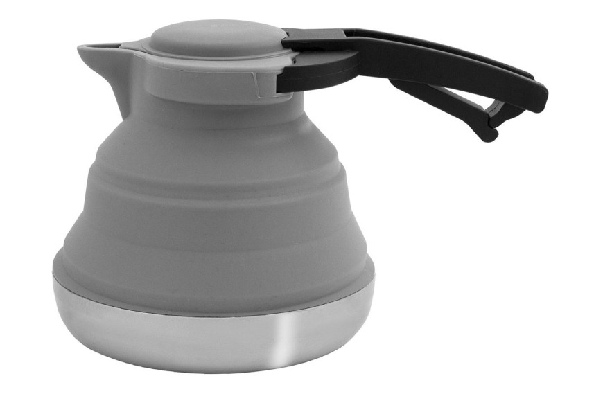Bouilloire rétractable Eurotrail 1,2 L en silicone et inox pour camping