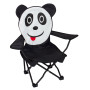Chaise pliante enfant Panda ARDECHE EUROTRAIL en polyester et acier, avec sac de transport et verrou de sécurité