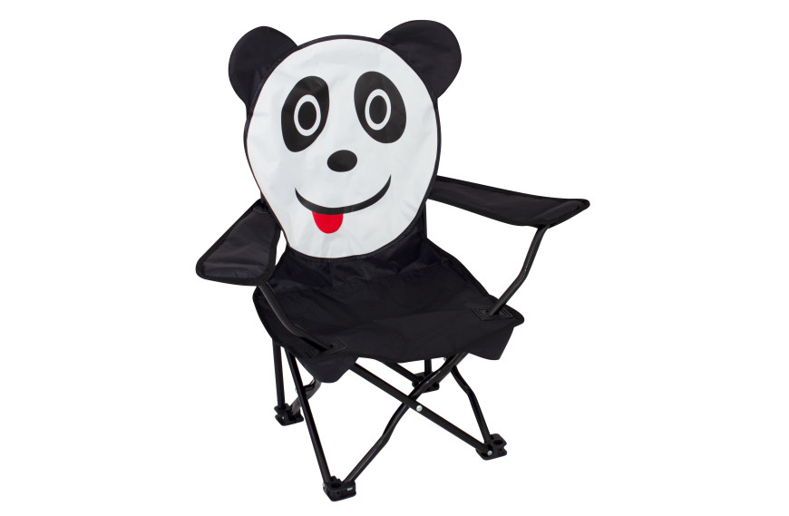 Chaise pliante enfant Panda ARDECHE EUROTRAIL en polyester et acier, avec sac de transport et verrou de sécurité